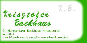 krisztofer backhaus business card